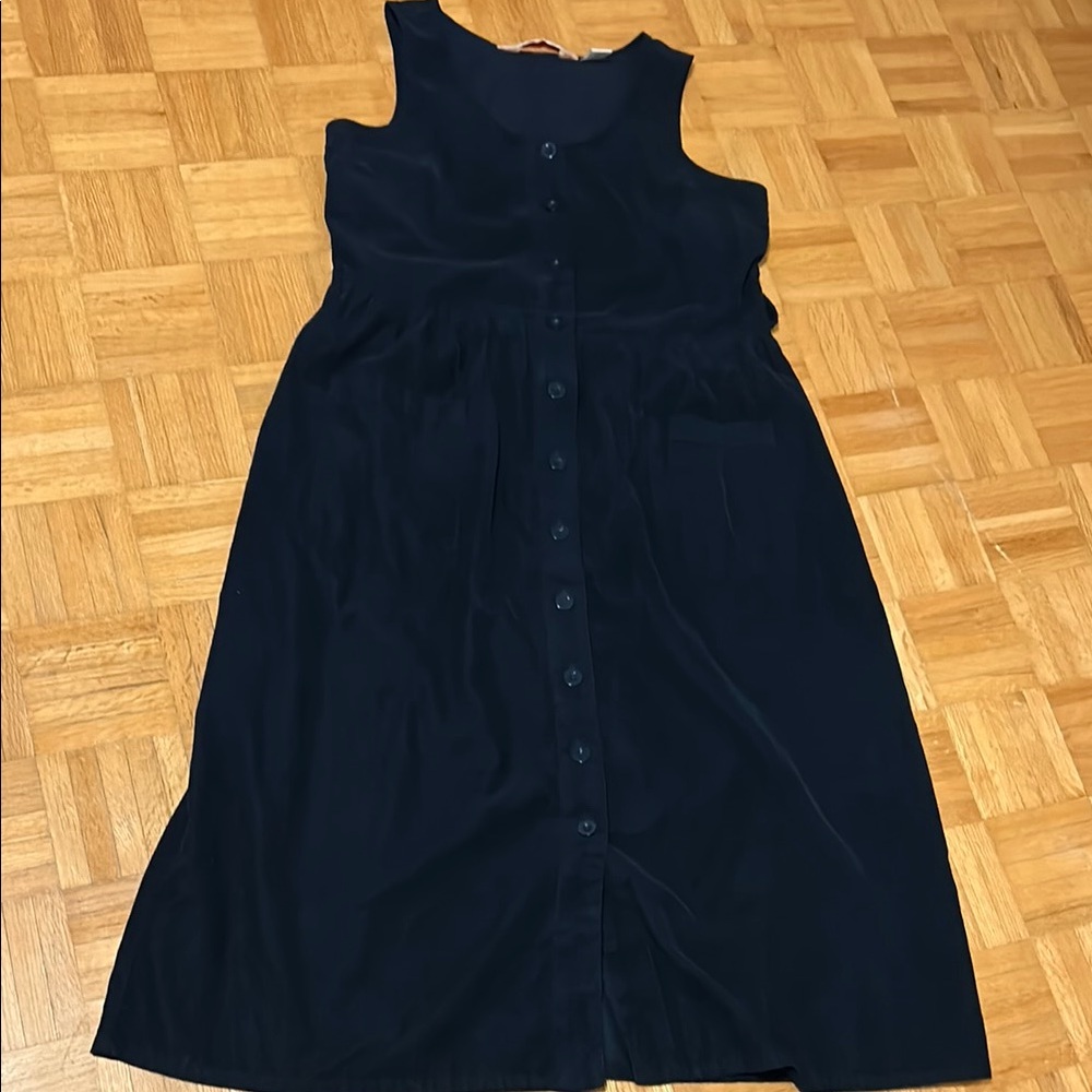 The Vermont Country Store Navy Blue Sleeveless Dress